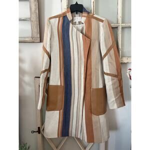 Etcetera size 10 long linen blend jacket